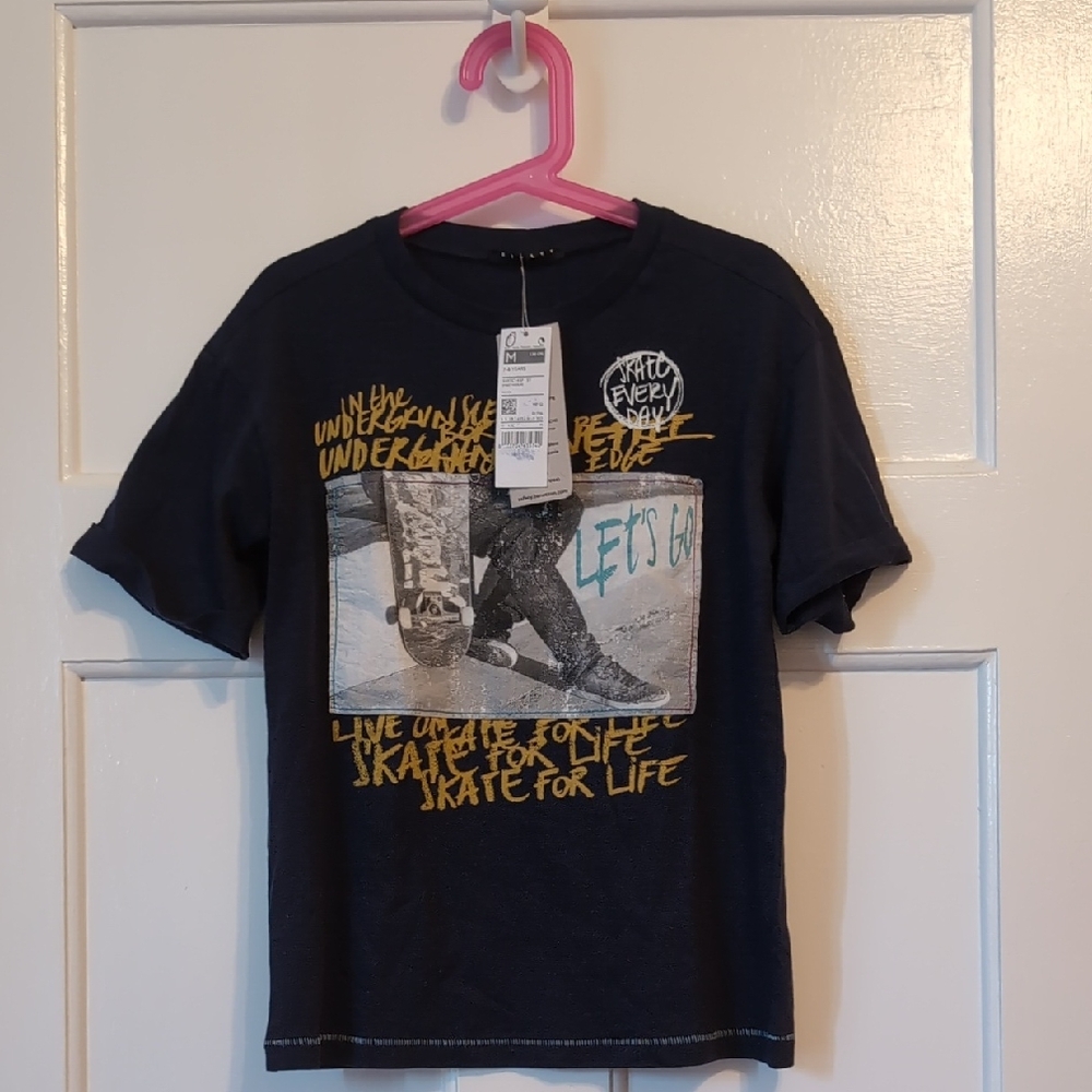 Sisley Kids Skateboard Graphic Tee - Black